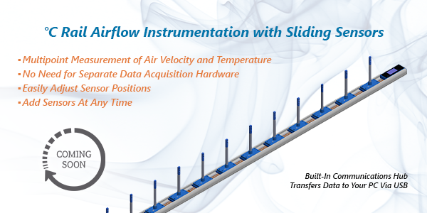 °C Rail multipoint airflow measurement system with Sliding airflow Sensors