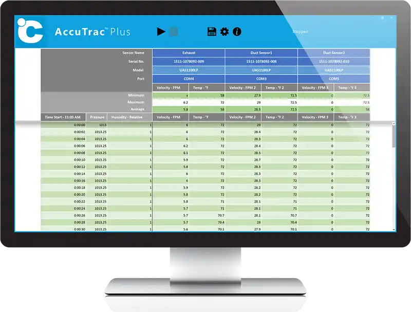 Sensor array, AccuTrac Plus Screen on a Desktop