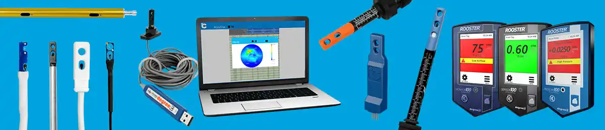 collage of air-flow-monitor-sensor-products from Degree Controls