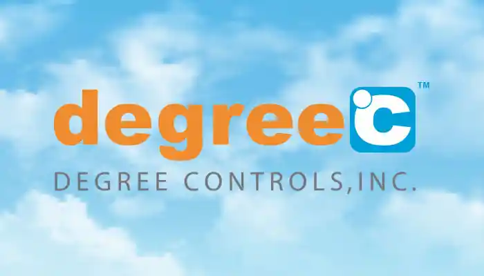 degree controls logo behind a blue sky