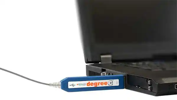 Data from the hot wire anemometer is sent to a data acquisition instrument through a USB output for easy, fast analysis.